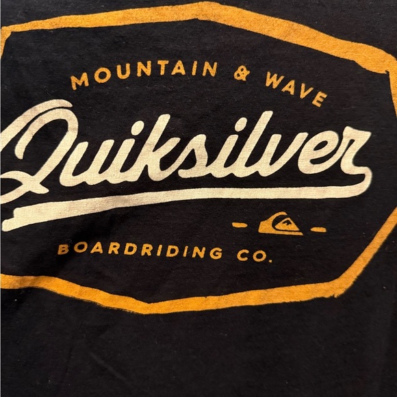 Quiksilver Black Tee with Gold Logo size S - Picture 4 of 5